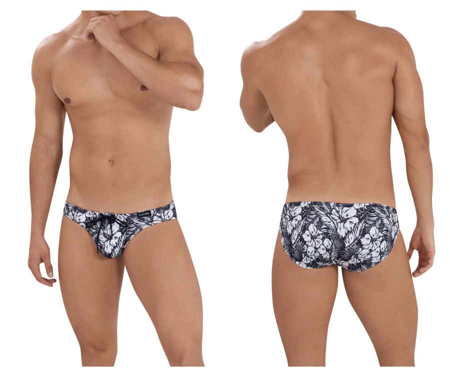 Clever 1151 Riddle Swim Briefs Black Print