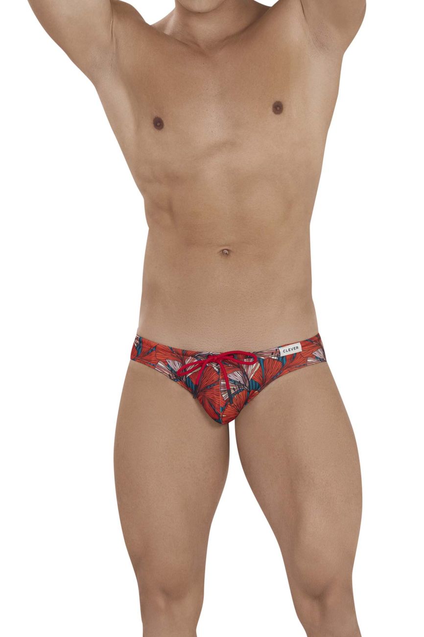 Clever 1153 Oracle Swim Briefs Red Print
