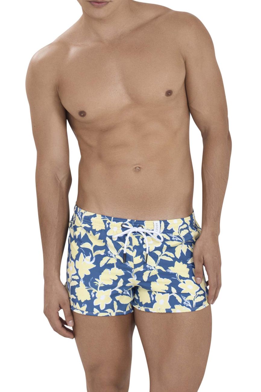 Clever 1160 Fortune Swim Trunks Yellow Print