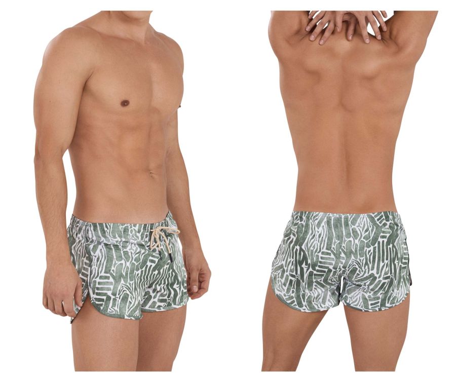 Clever 1162 Wizard Swim Trunks Green Print