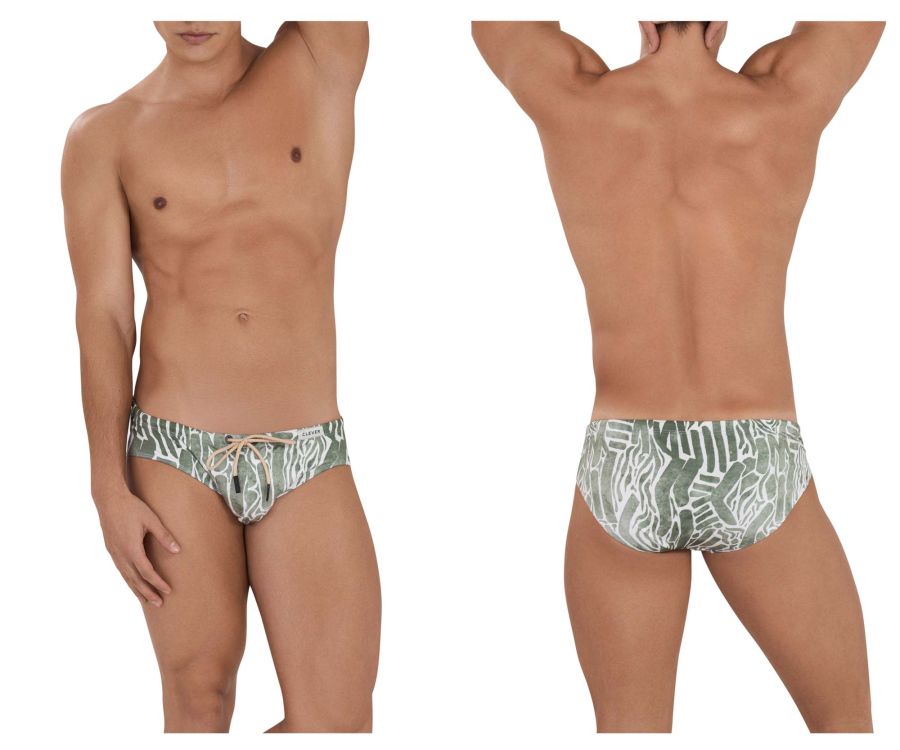 Clever 1163 Wizard Swim Briefs Green Print