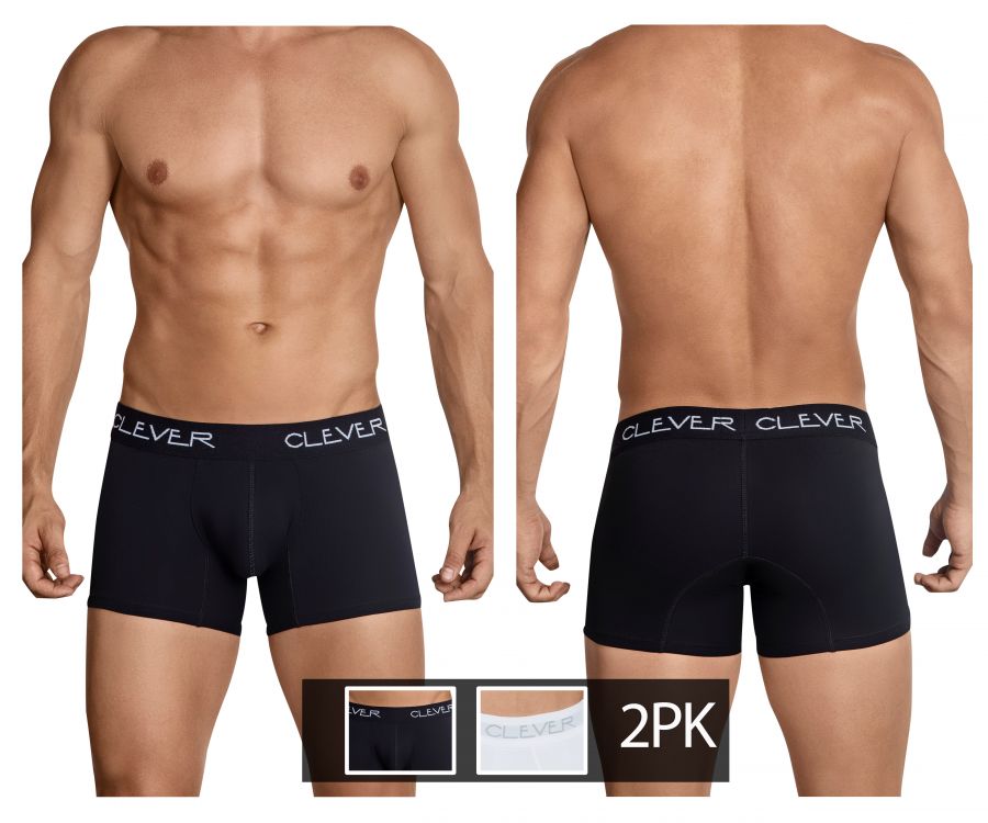 Clever 229923 2PK Basic Boxer Briefs Black-White