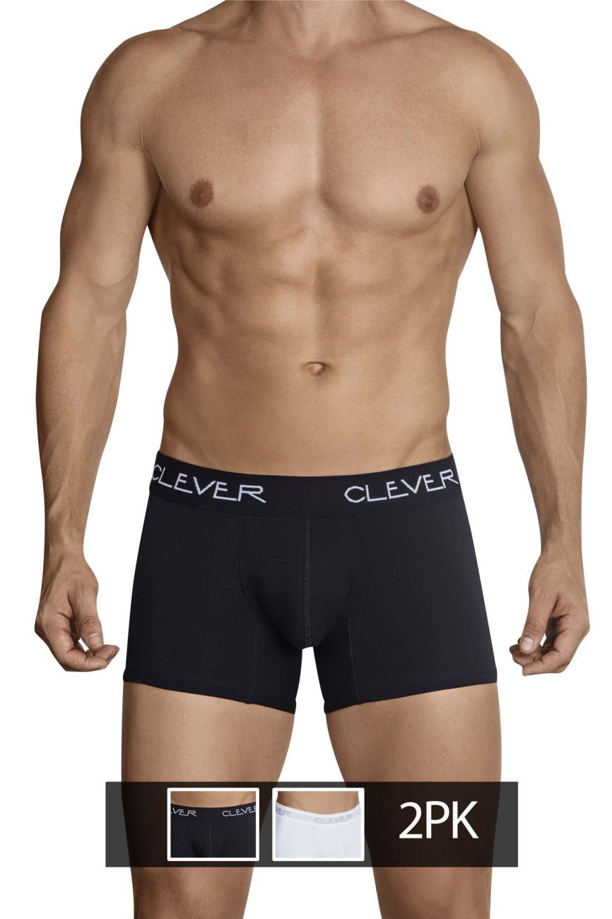 Clever 229923 2PK Basic Boxer Briefs Black-White