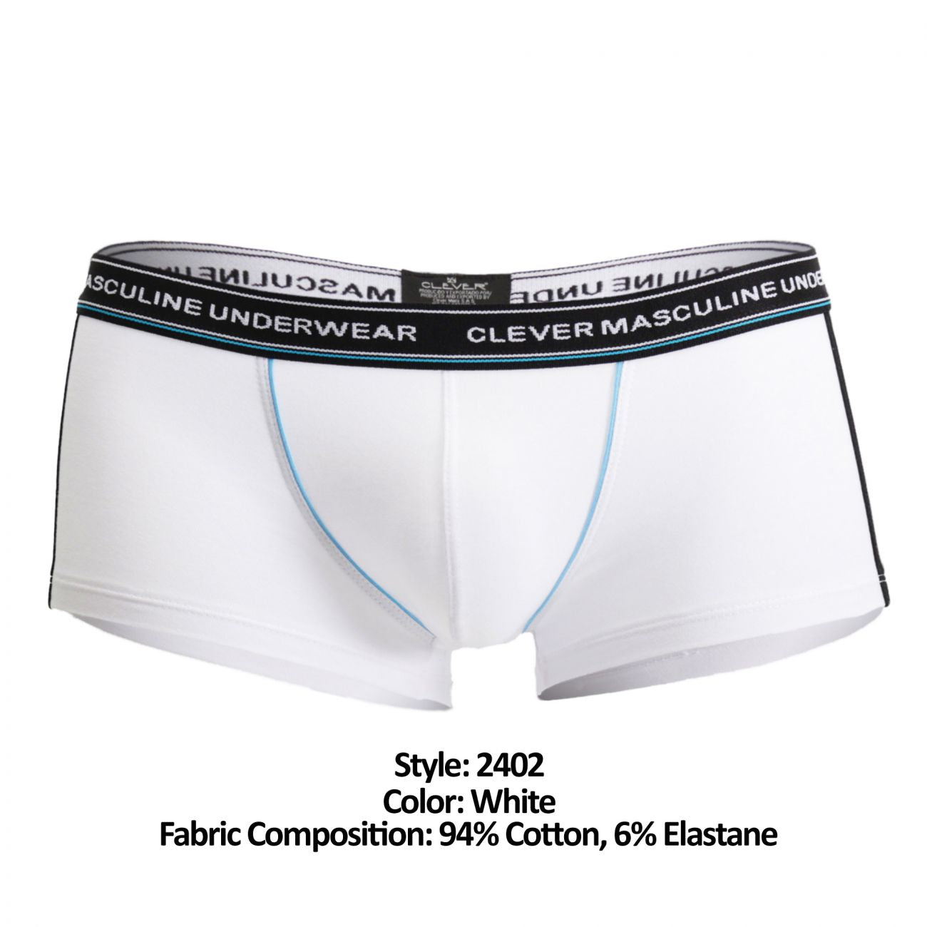 Clever 2402 Senses Latin Boxer Briefs White