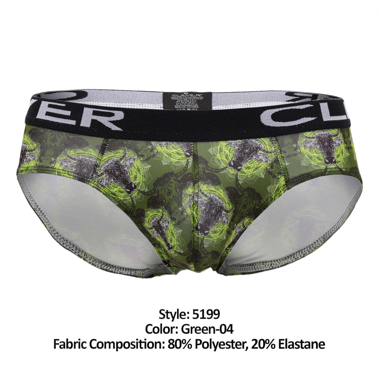 Clever 5199 Limited Edition Underwear Briefs Green Print