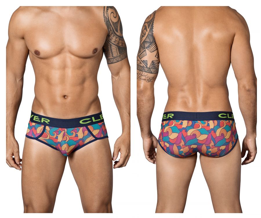 Clever 5341 Peace and Love Piping Briefs Blue Multi