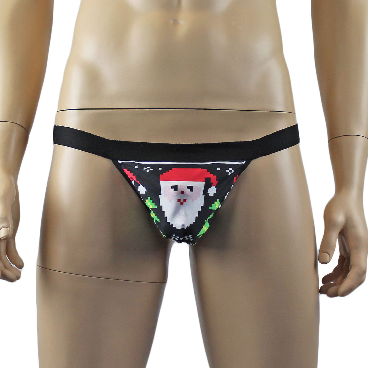 Mens Digital Santa G string Thong with Elastic Band