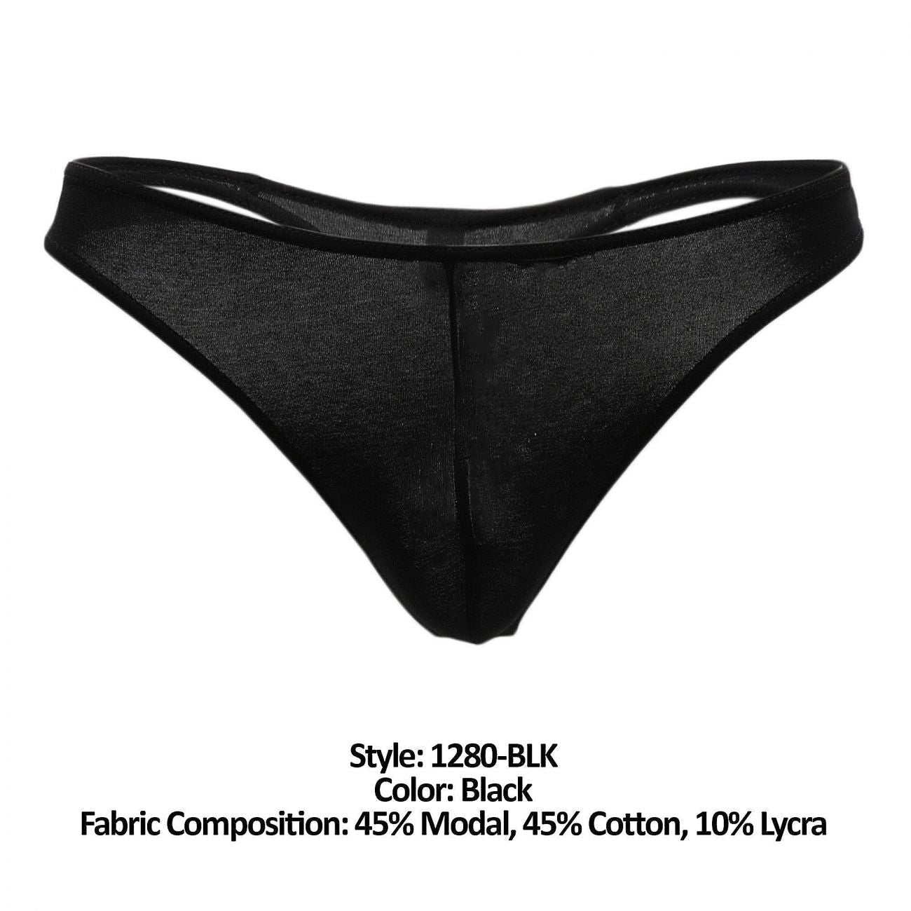 Doreanse 1280-BLK Hang-loose Mens Thong Black