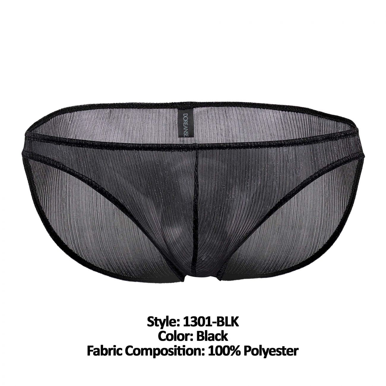 Doreanse 1301-BLK Shimmering Sheer Brief