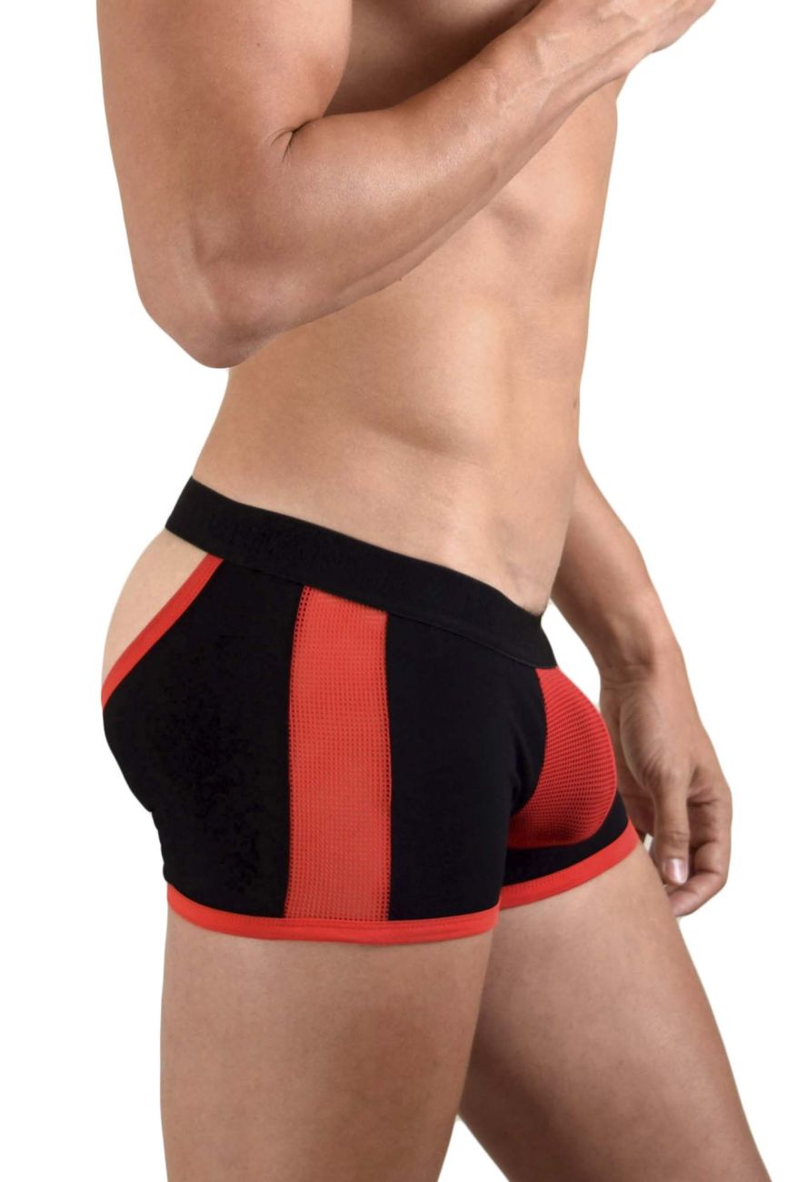Doreanse 1563-BLK Teaser Boxer Briefs Black-Red Plus Sizes