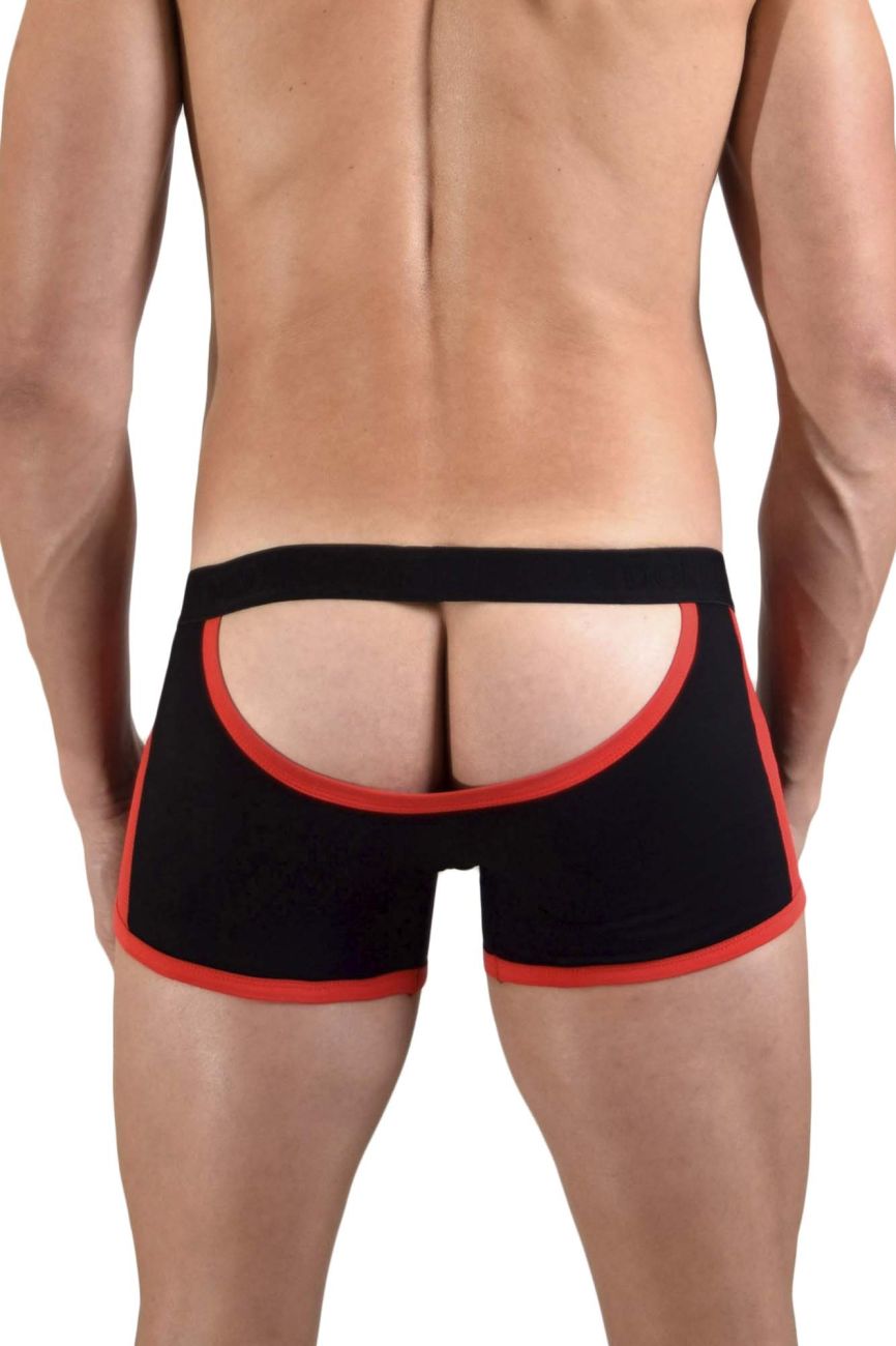 Doreanse 1563-BLK Teaser Boxer Briefs Black-Red Plus Sizes