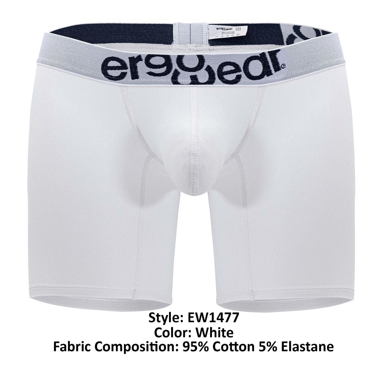 ErgoWear EW1477 MAX COTTON Boxer Briefs White