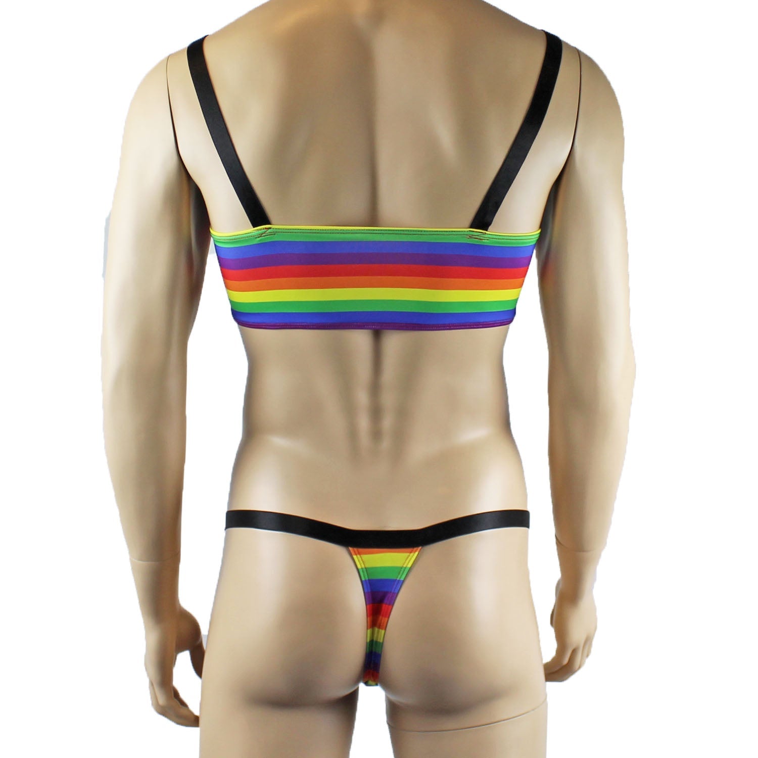 Gay Pride LGBTQ Rainbow Crop Top and Thong