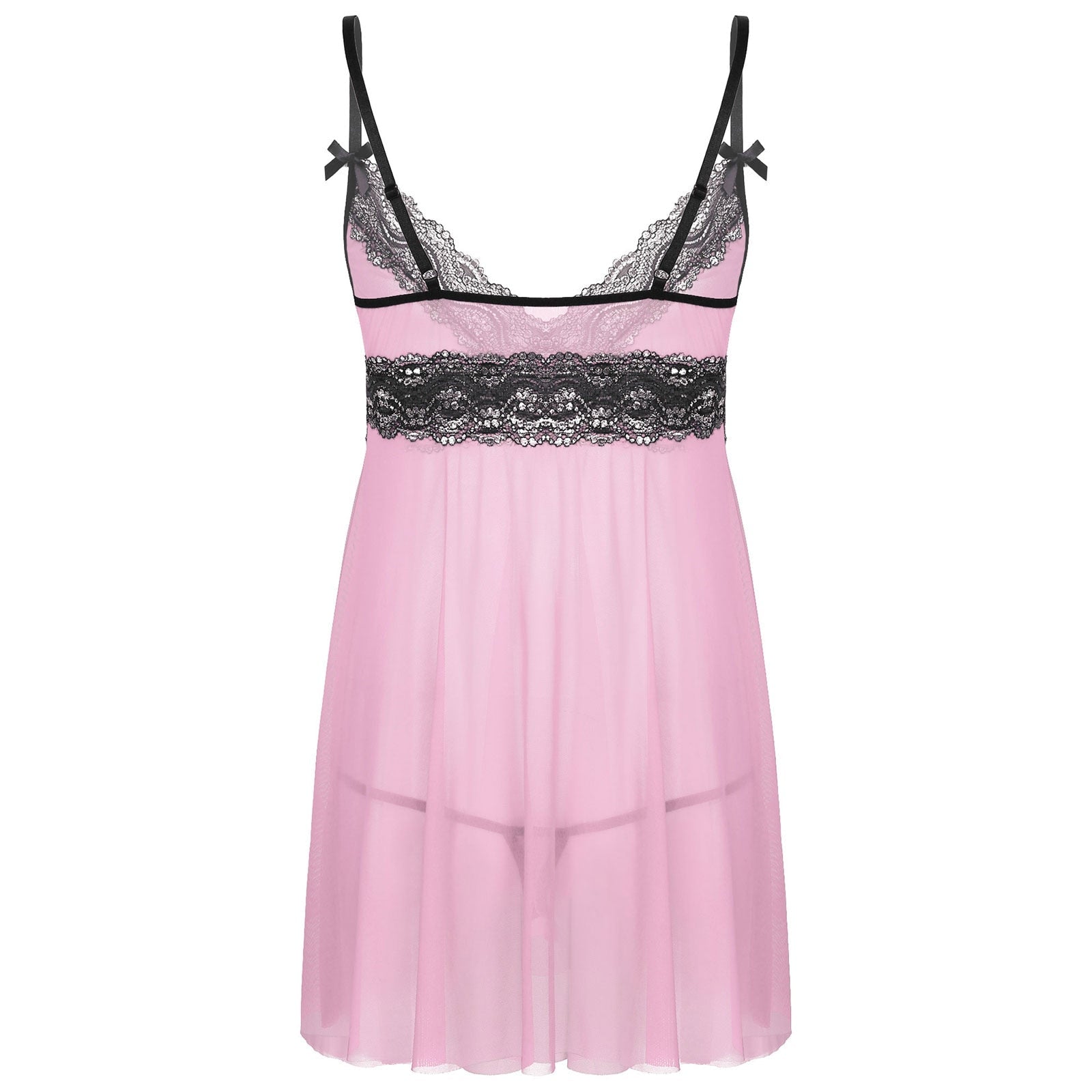 JCSTK - Mens Sexy Femme IF-14:1254 Babydoll Nightwear with Pouch G string Pink