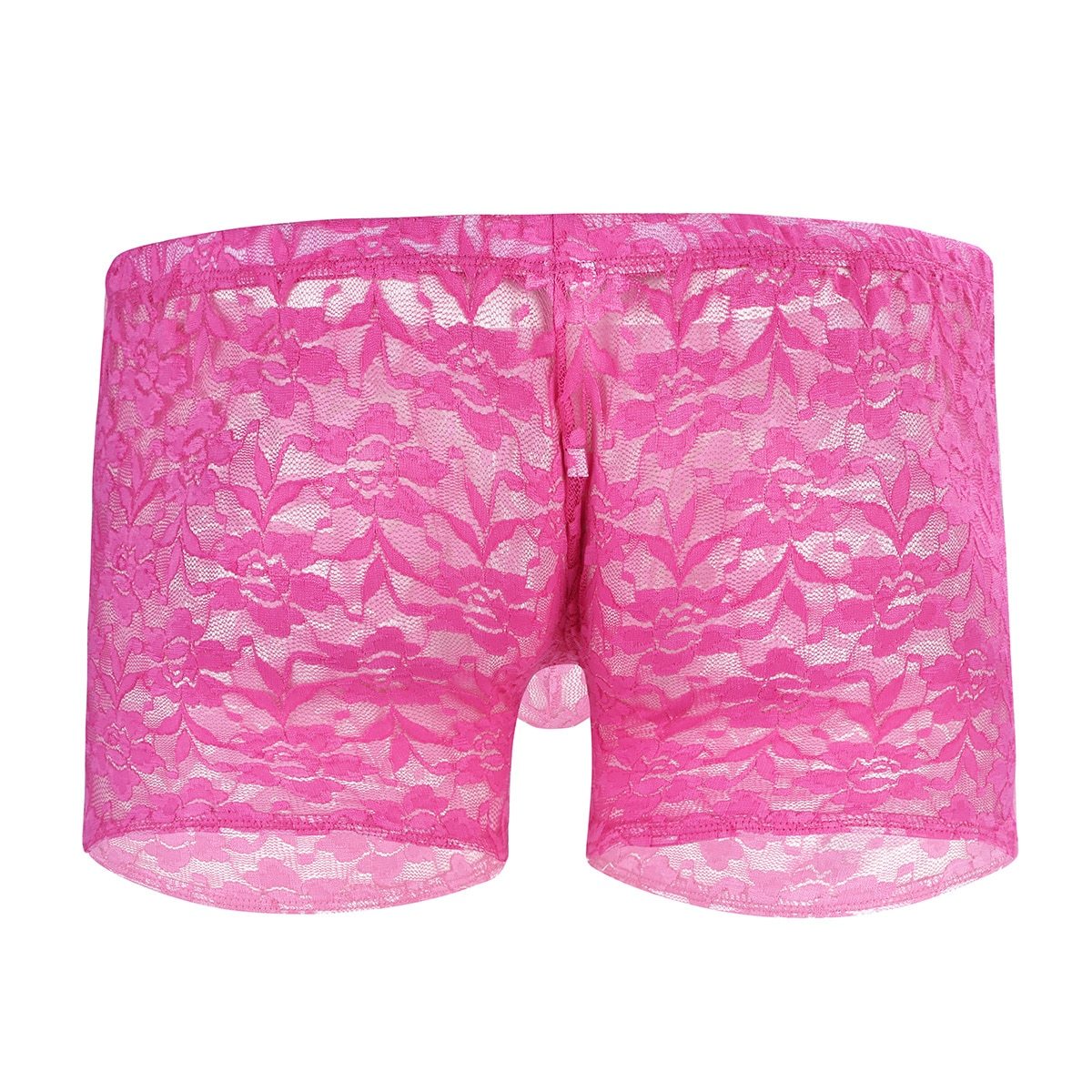 Mens Sissy Floral Rose Lace Boxer Brief Rose