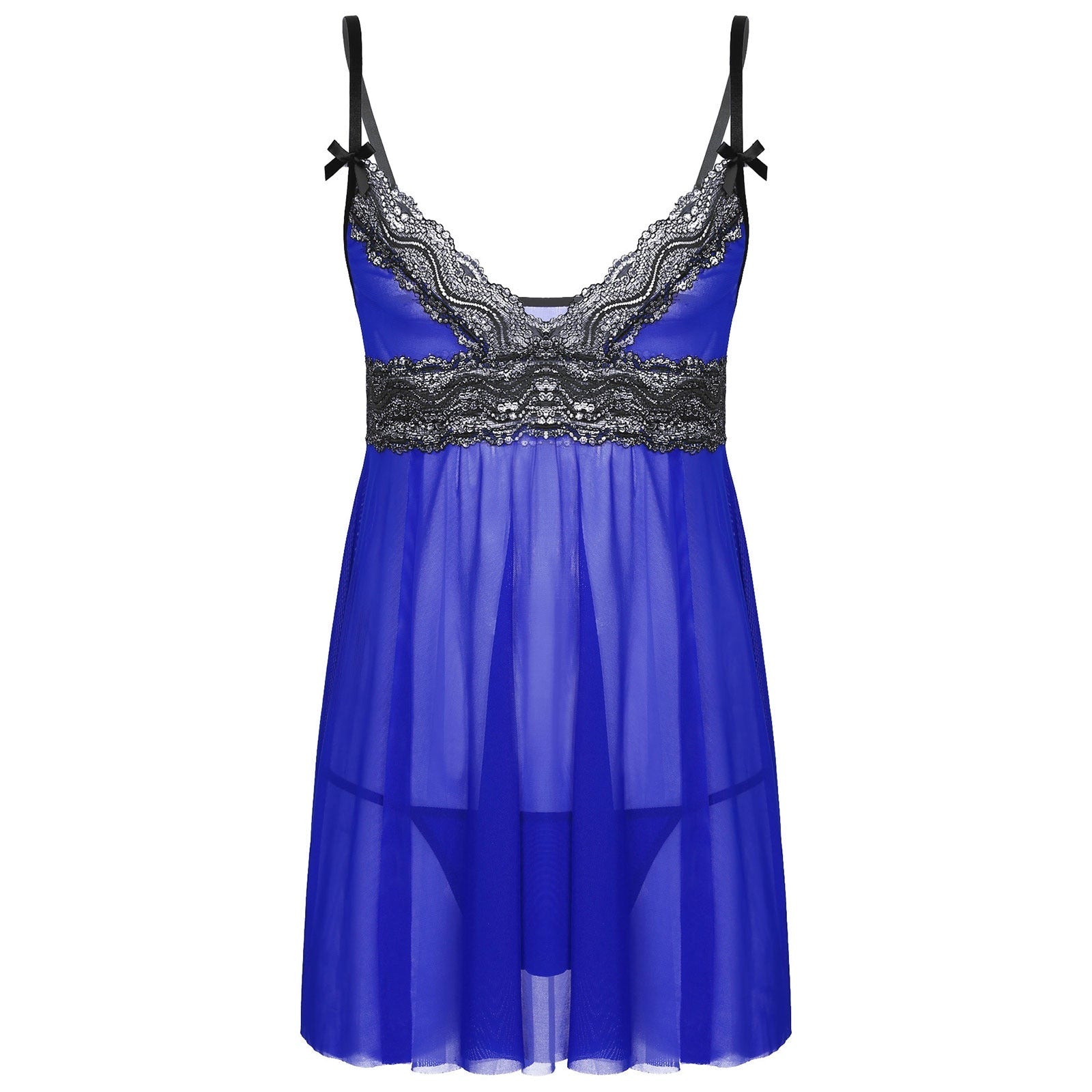 JCSTK - Mens Sexy Femme IF-14:173 Babydoll Nightwear with Pouch G string Royal