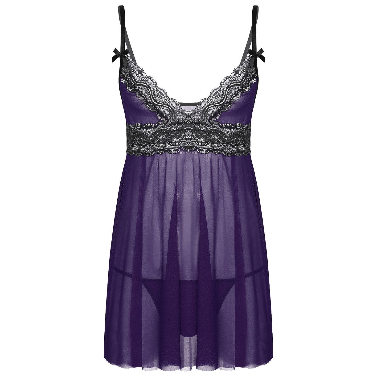 JCSTK - Mens Sexy Femme IF-14:771 Babydoll Nightwear with Pouch G string Purple