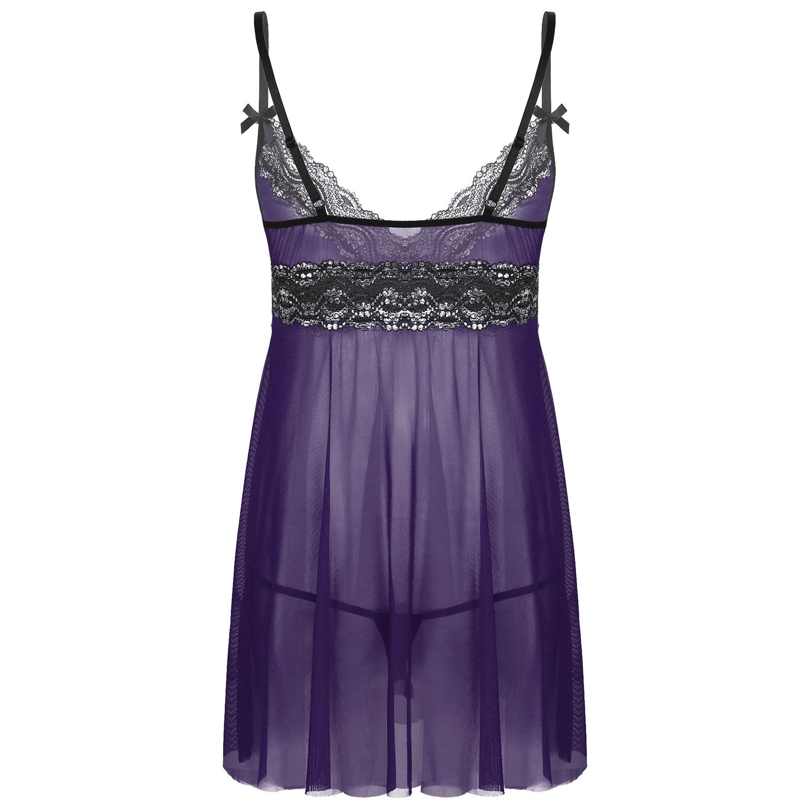 JCSTK - Mens Sexy Femme IF-14:771 Babydoll Nightwear with Pouch G string Purple