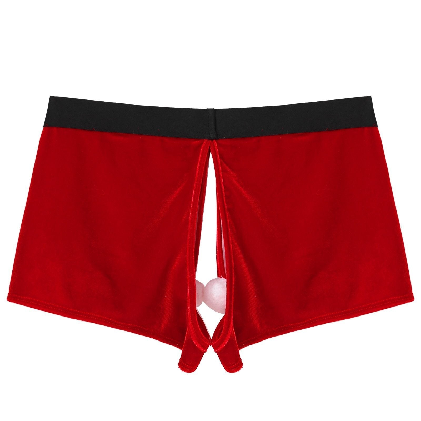 SALE - XMAS GIFT - Mens Christmas Naughty Santa Boxer Shorts with Open Crotch