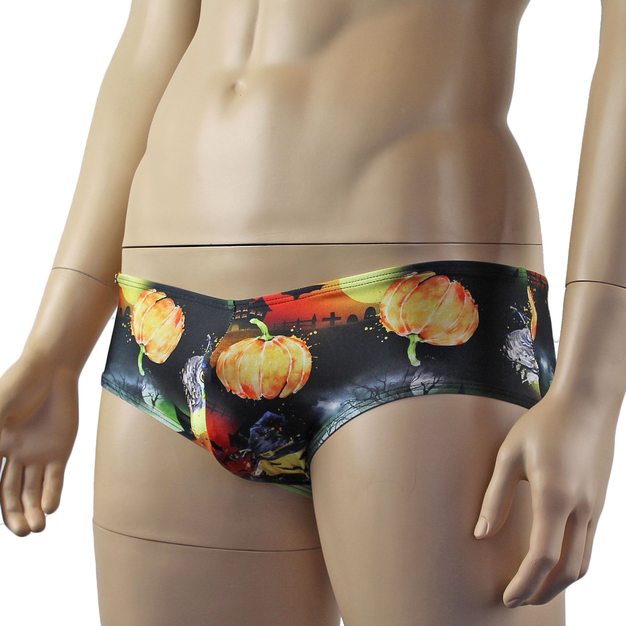 Mens Halloween Witches Pumpkins and Bats Mini Boxer Briefs