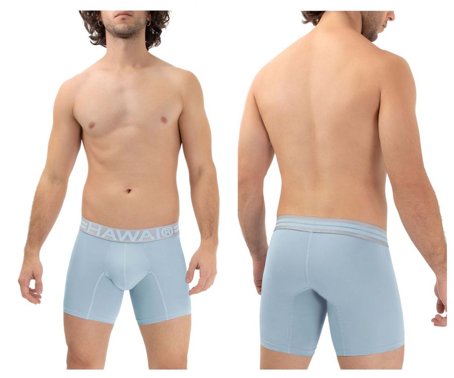 HAWAI 41977 Microfiber Boxer Briefs Light Blue