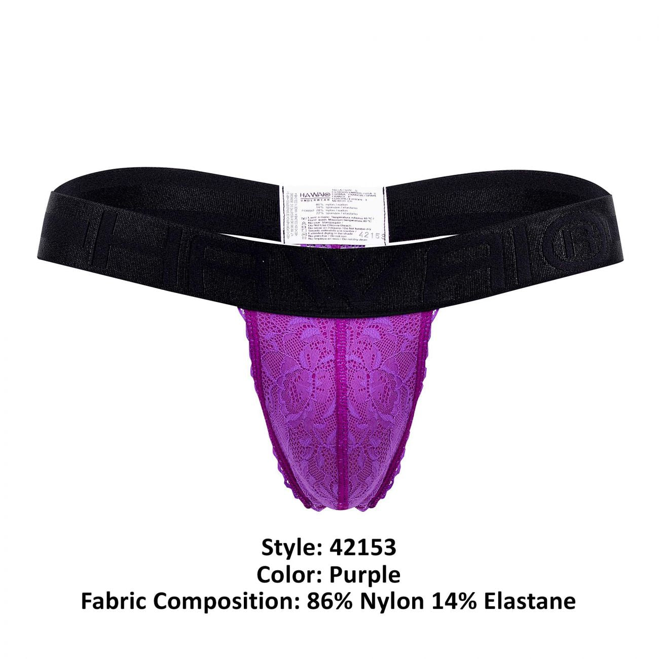 HAWAI 42153 Solid Lace Thongs Purple