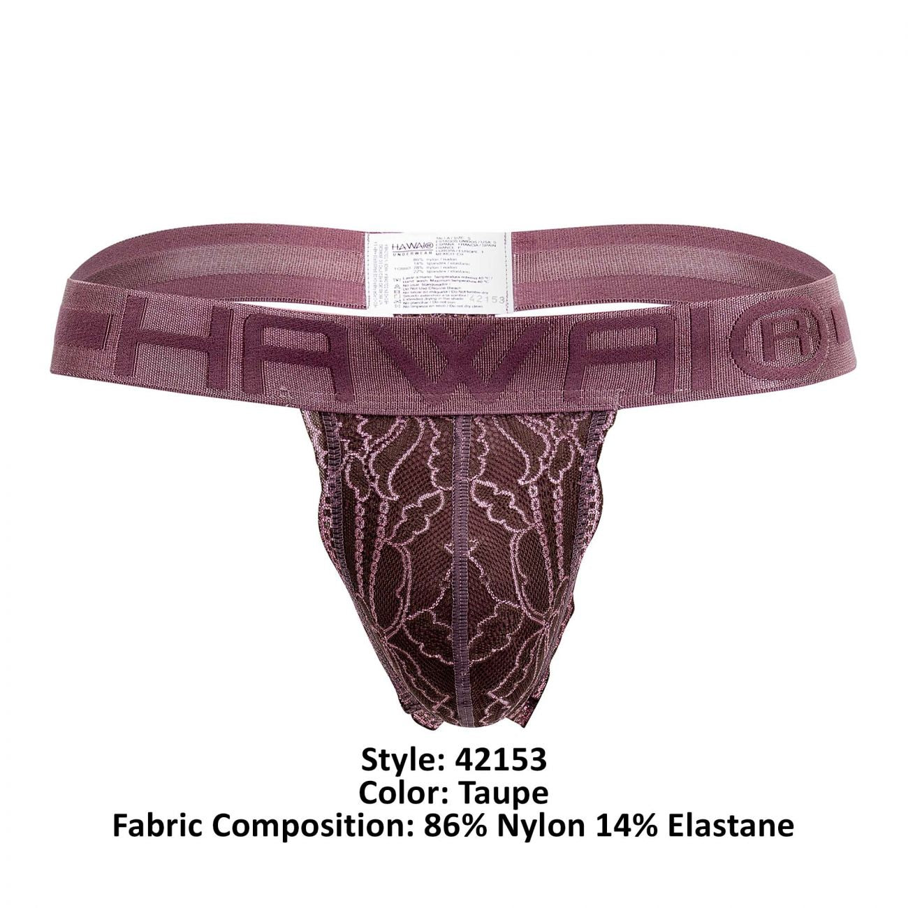 HAWAI 42153 Solid Lace Thongs Taupe