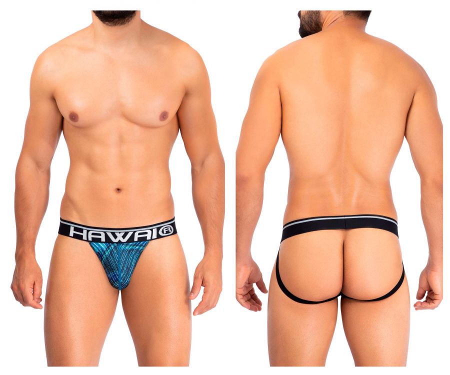 HAWAI 42168 Printed Microfiber Jockstrap Royal Blue