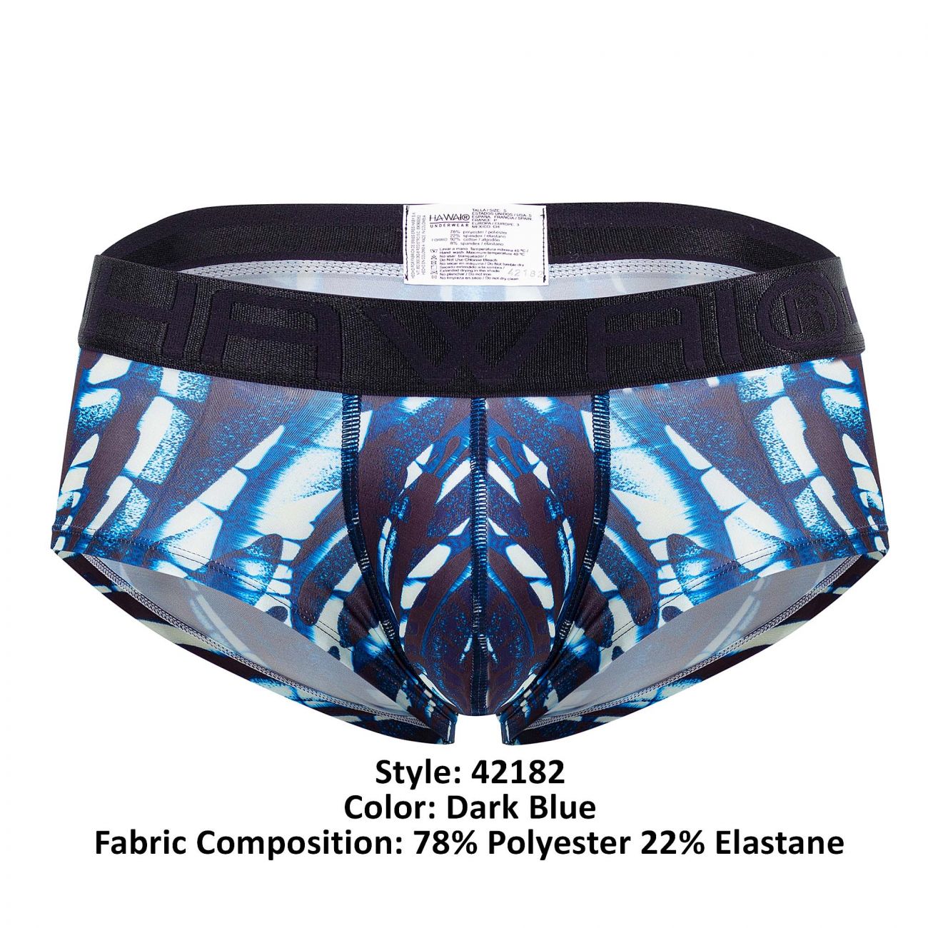 HAWAI 42182 Printed Microfiber Briefs Dark Blue