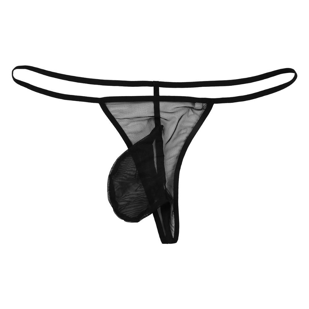 Mens Sexy Sissy Lace and Mesh Babydoll with Pouch G string Black