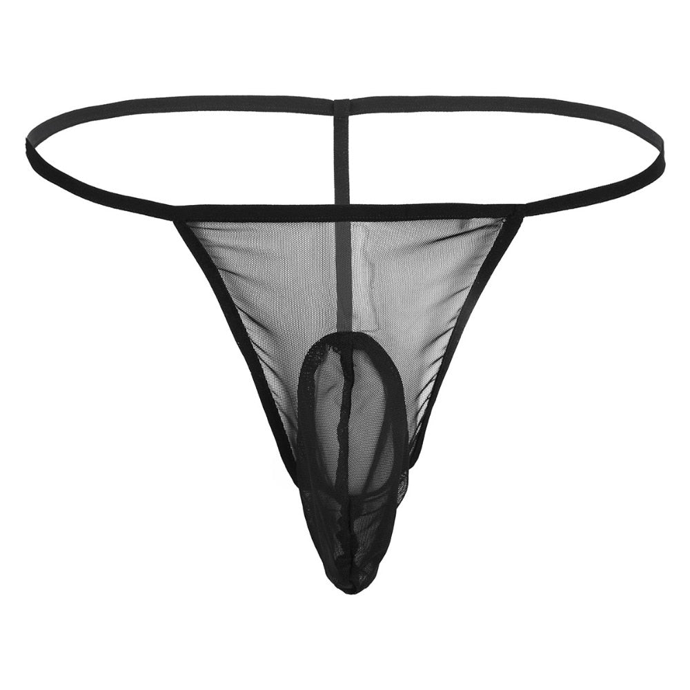 JCSTK - Mens Femme IF-32841328892 Sheer Lacey Babydoll and Pouch G string Black
