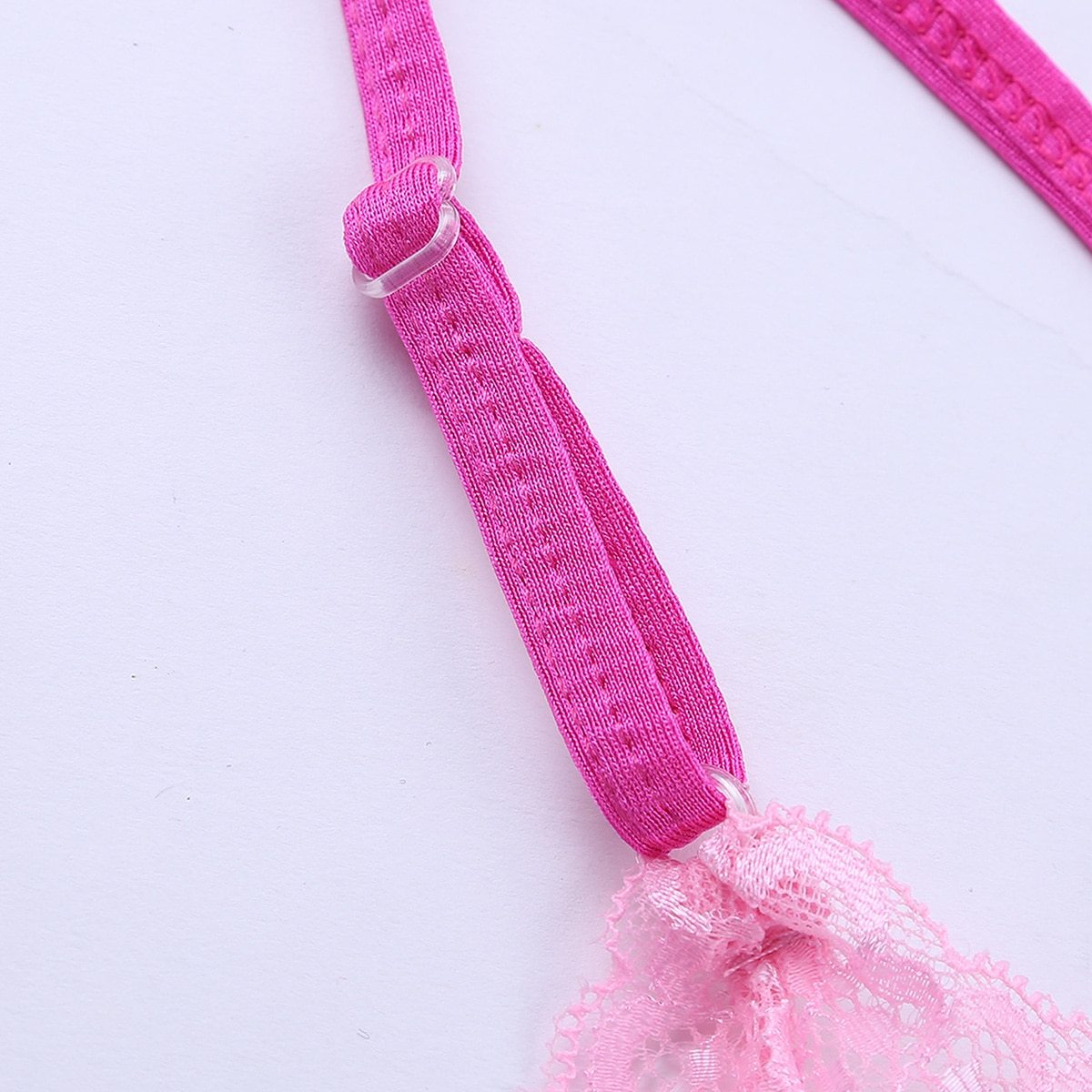 Mens Sissy Male Bra Top with Soft Lace Male Lingerie Pink & Rose