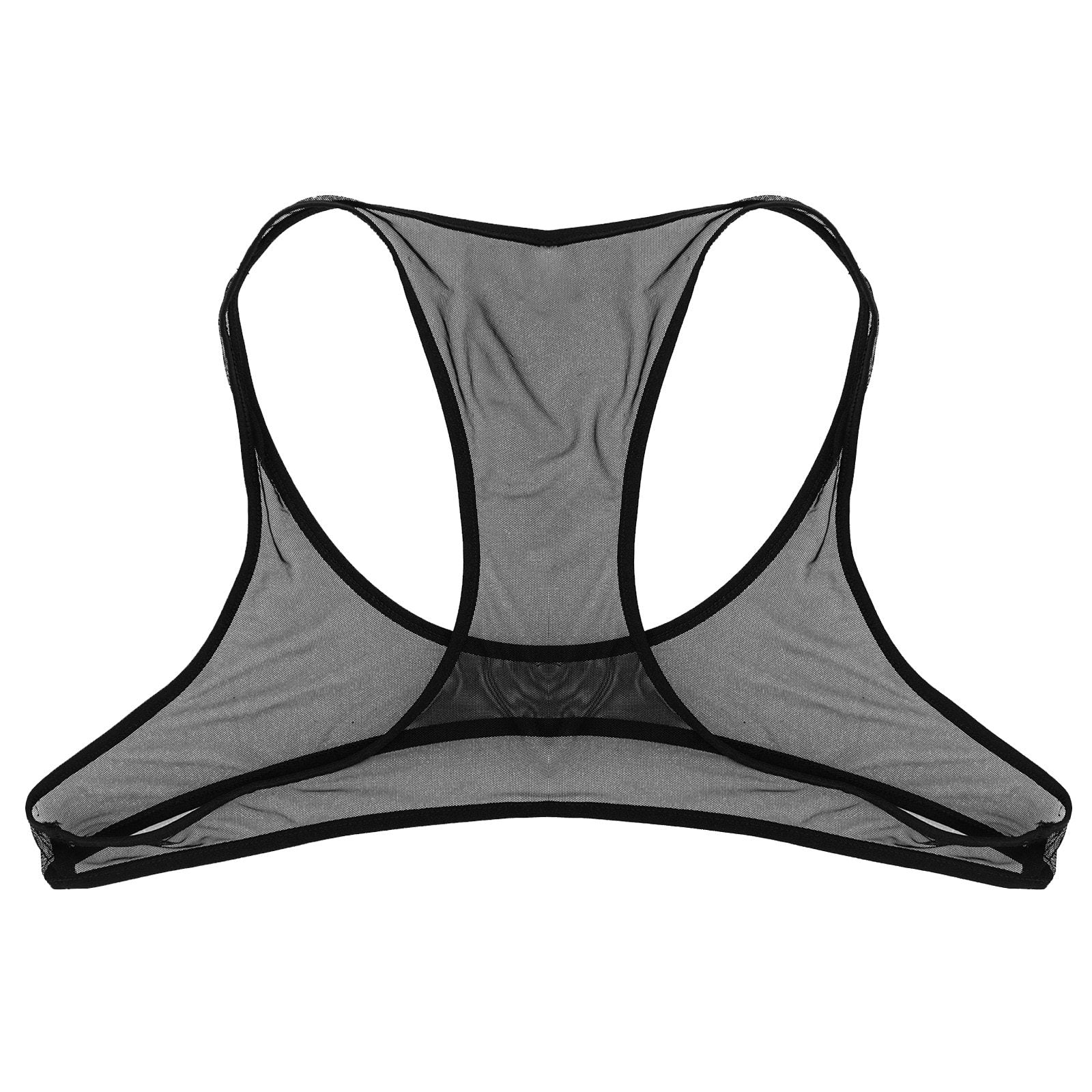 Mens See-through Mesh Mini Crop Top