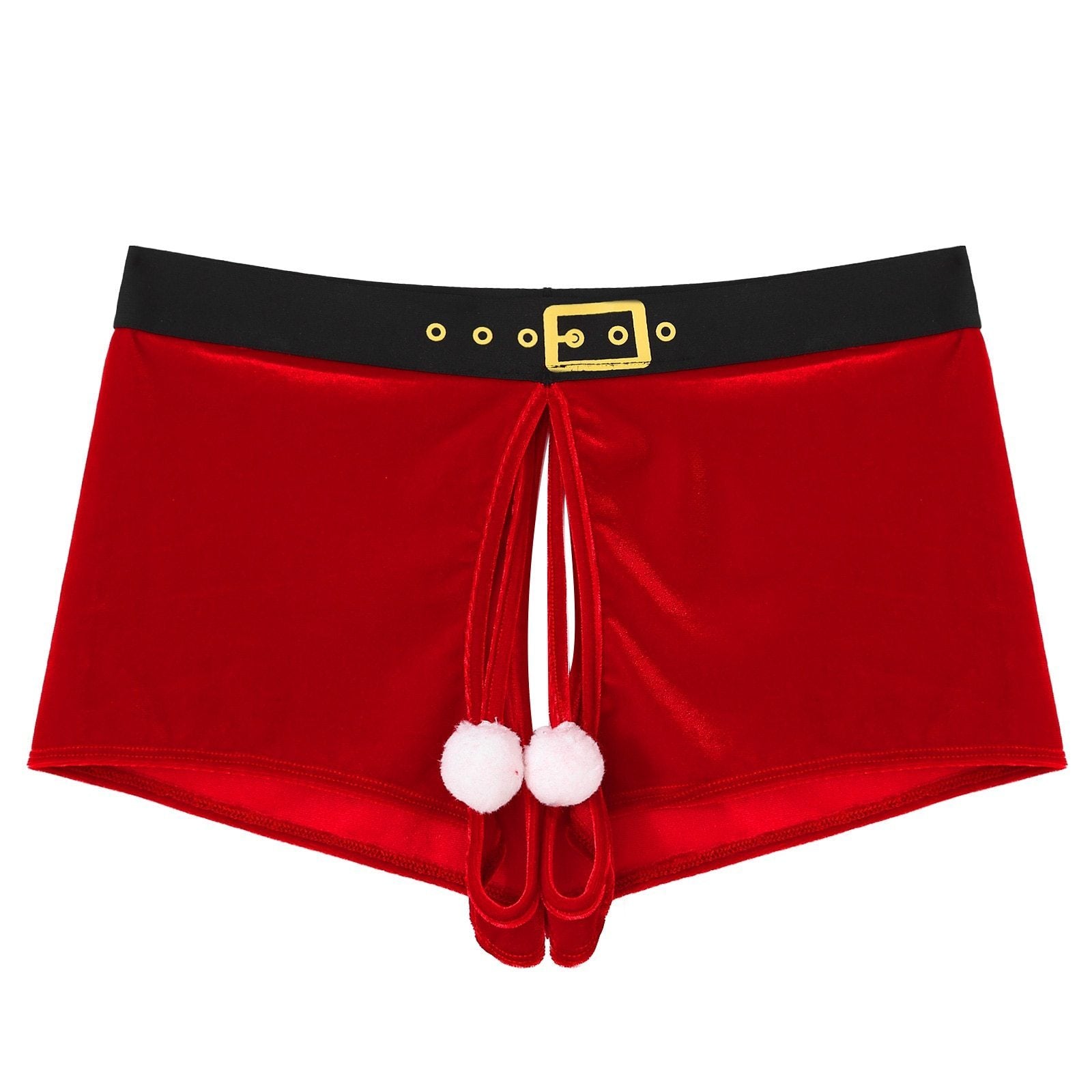 SALE - XMAS GIFT - Mens Christmas Naughty Santa Boxer Shorts with Open Crotch