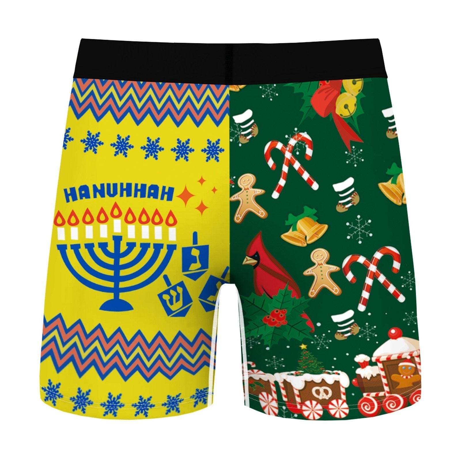 SALE - XMAS GIFT - Mens Christmas Boxer Shorts Printed Holiday Season with Tie Pouch Front