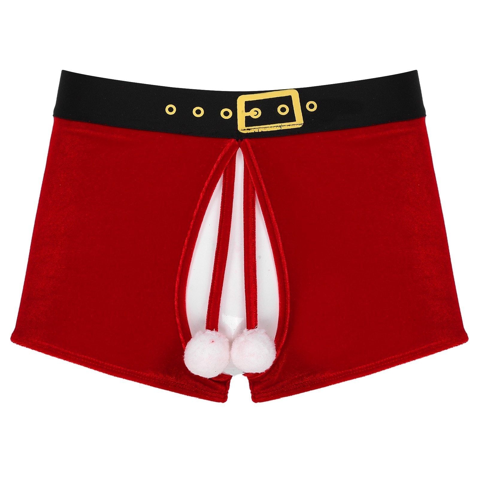 SALE - XMAS GIFT - Mens Christmas Naughty Santa Boxer Shorts with Open Crotch