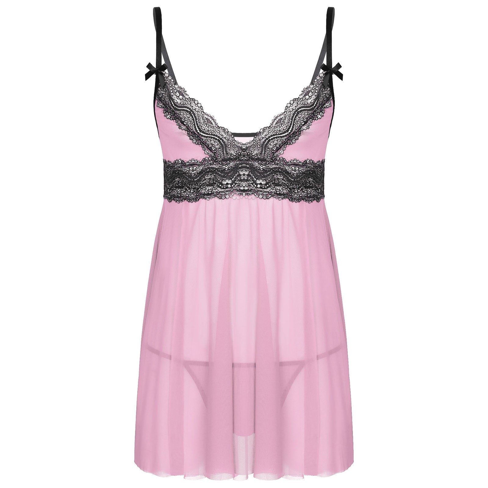 JCSTK - Mens Sexy Femme IF-14:1254 Babydoll Nightwear with Pouch G string Pink