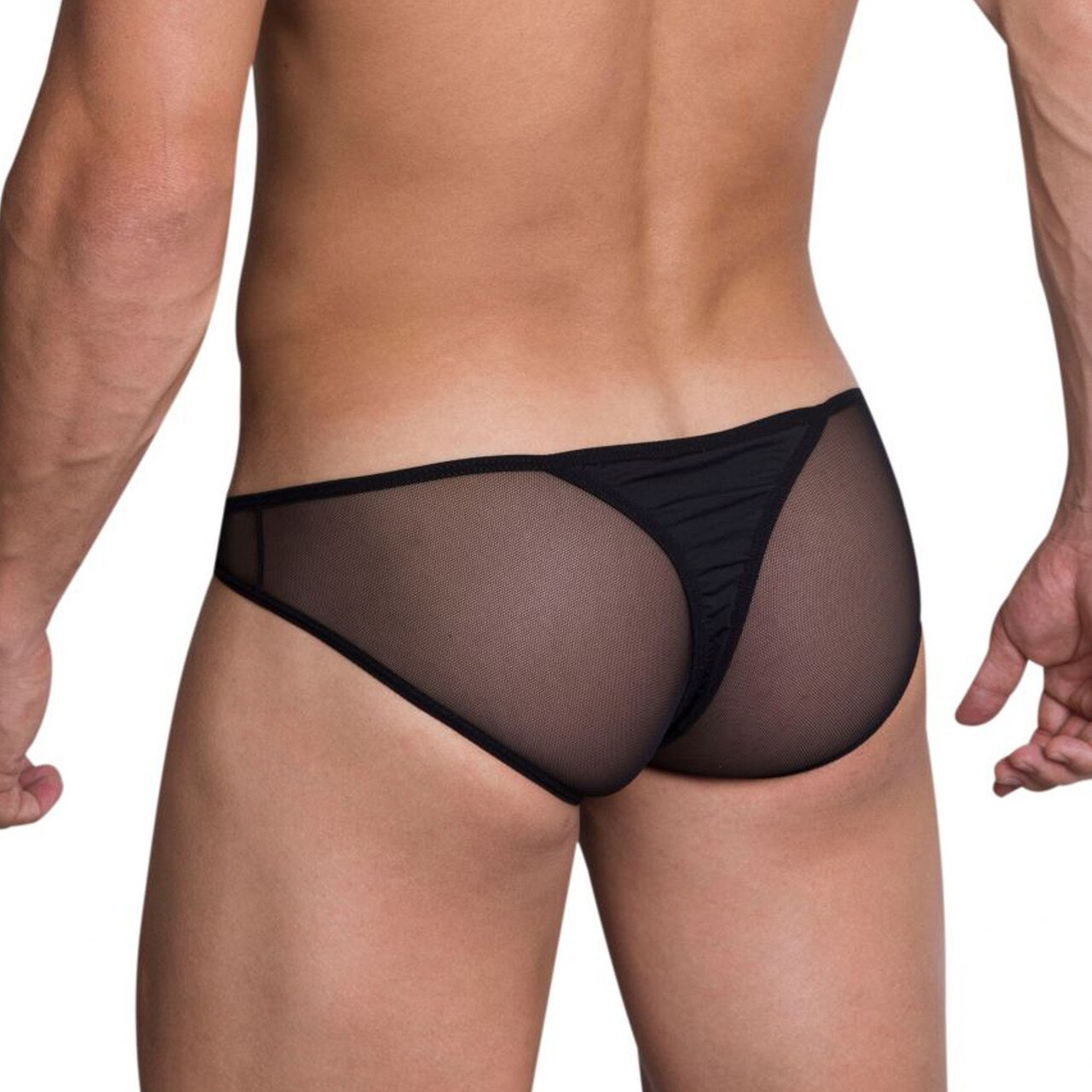 SALE - Mens Hidden Seduction Mesh & Spandex Bikini Brief Black