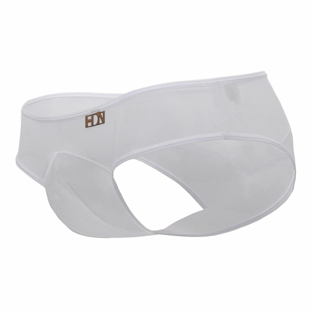 Mens Hidden Seduction Stretch Mesh Bikini Brief White
