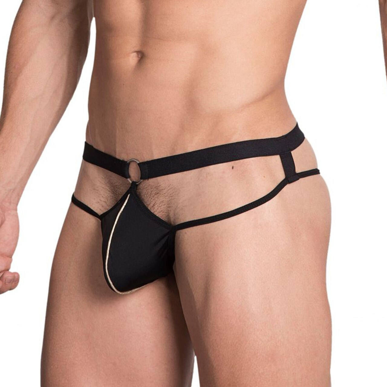 Mens Hidden Seduction Strappy Pouch G string Black