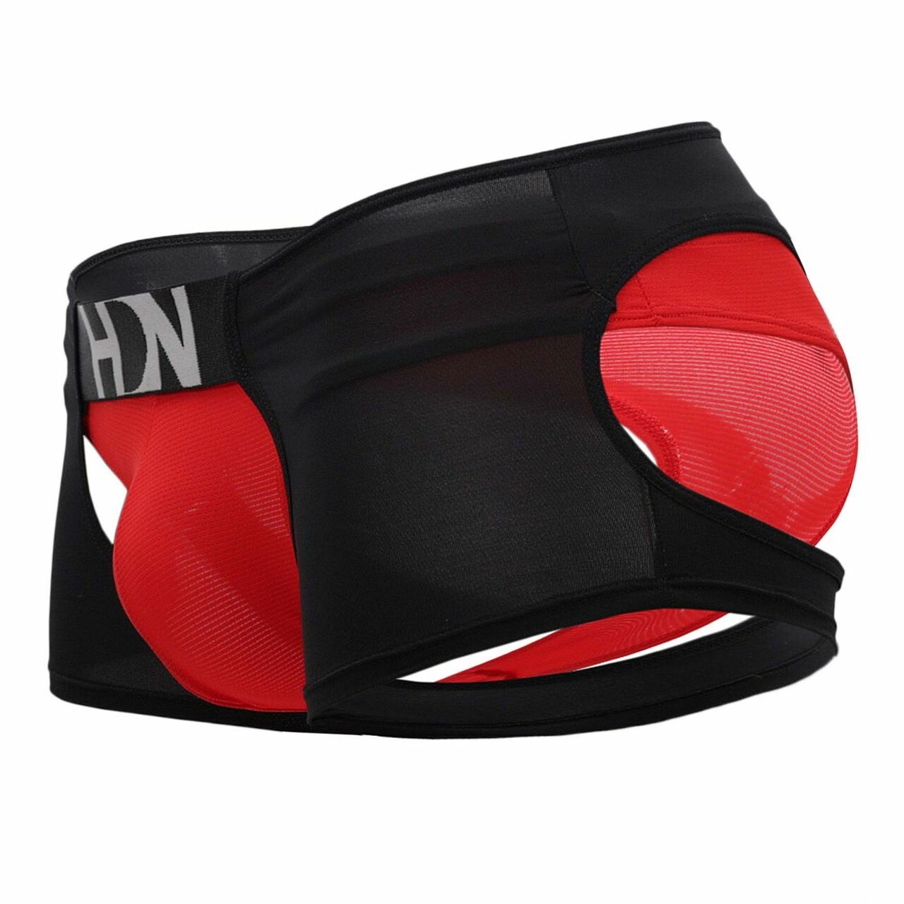JCSTK - Mens Hidden Seduction Open Front & Back Hot Pants Shorts Black & Red