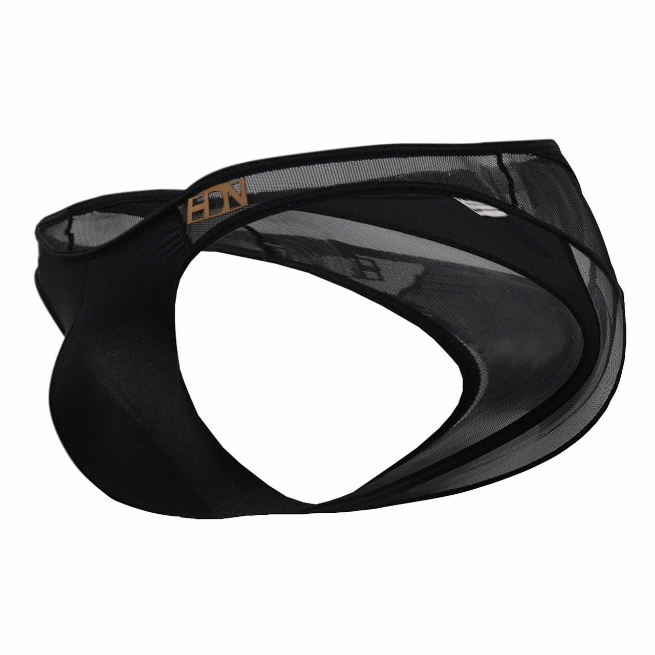 Mens Hidden Seduction Stretch Mesh & Spandex Brief with Thong Detail Black