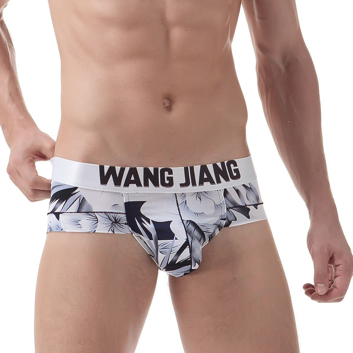 SALE - Mens Colourful Briefs White Flowers