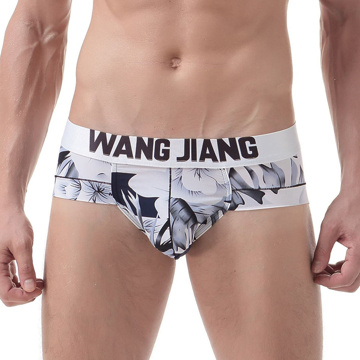 SALE - Mens Colourful Briefs White Flowers