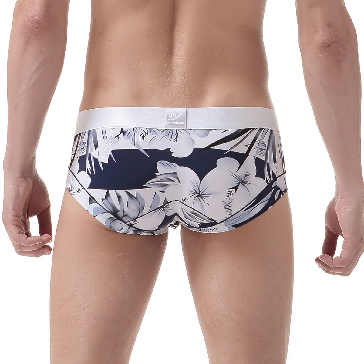 SALE - Mens Colourful Briefs White Flowers