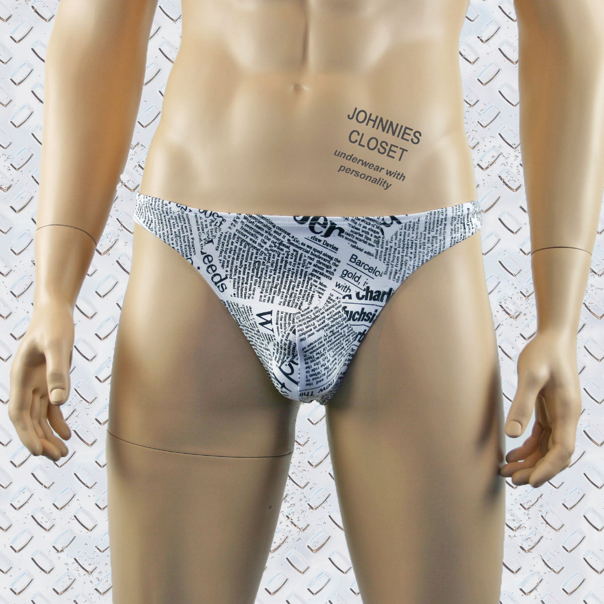 SALE - Mens Newspaper Print Thong