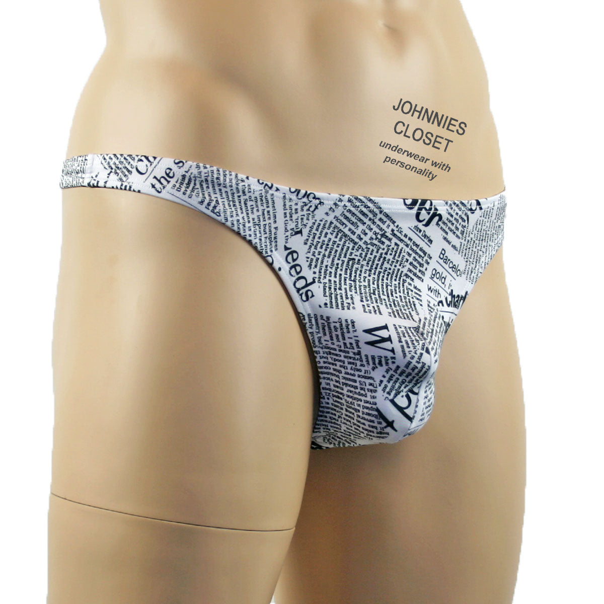 SALE - Mens Newspaper Print Thong
