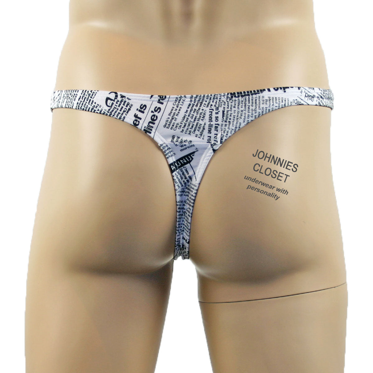 SALE - Mens Newspaper Print Thong