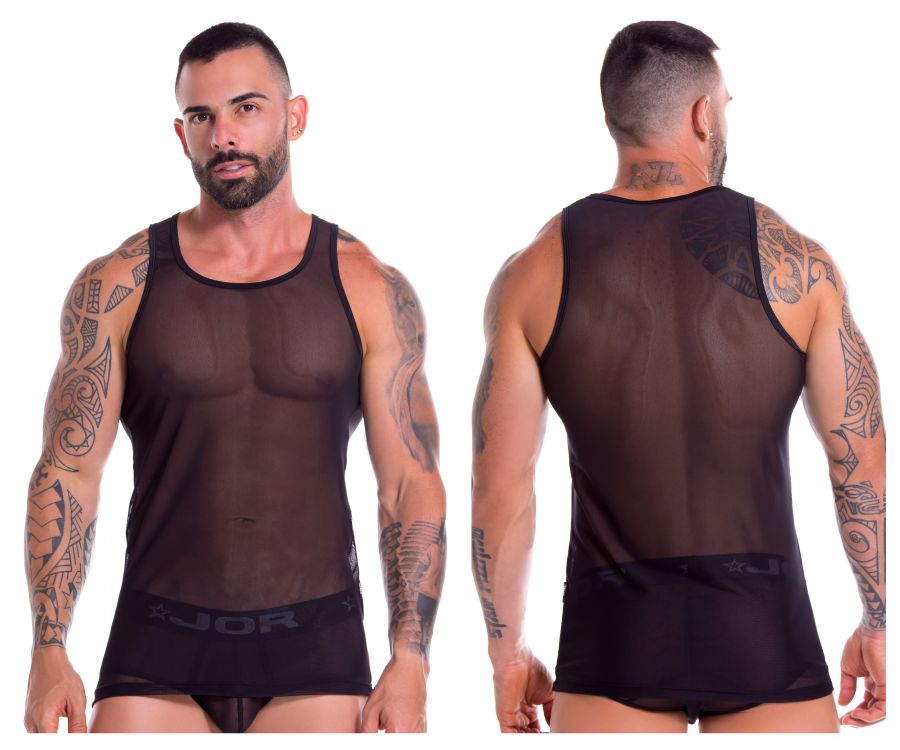 JOR 0886 Mesh Tank Top Black