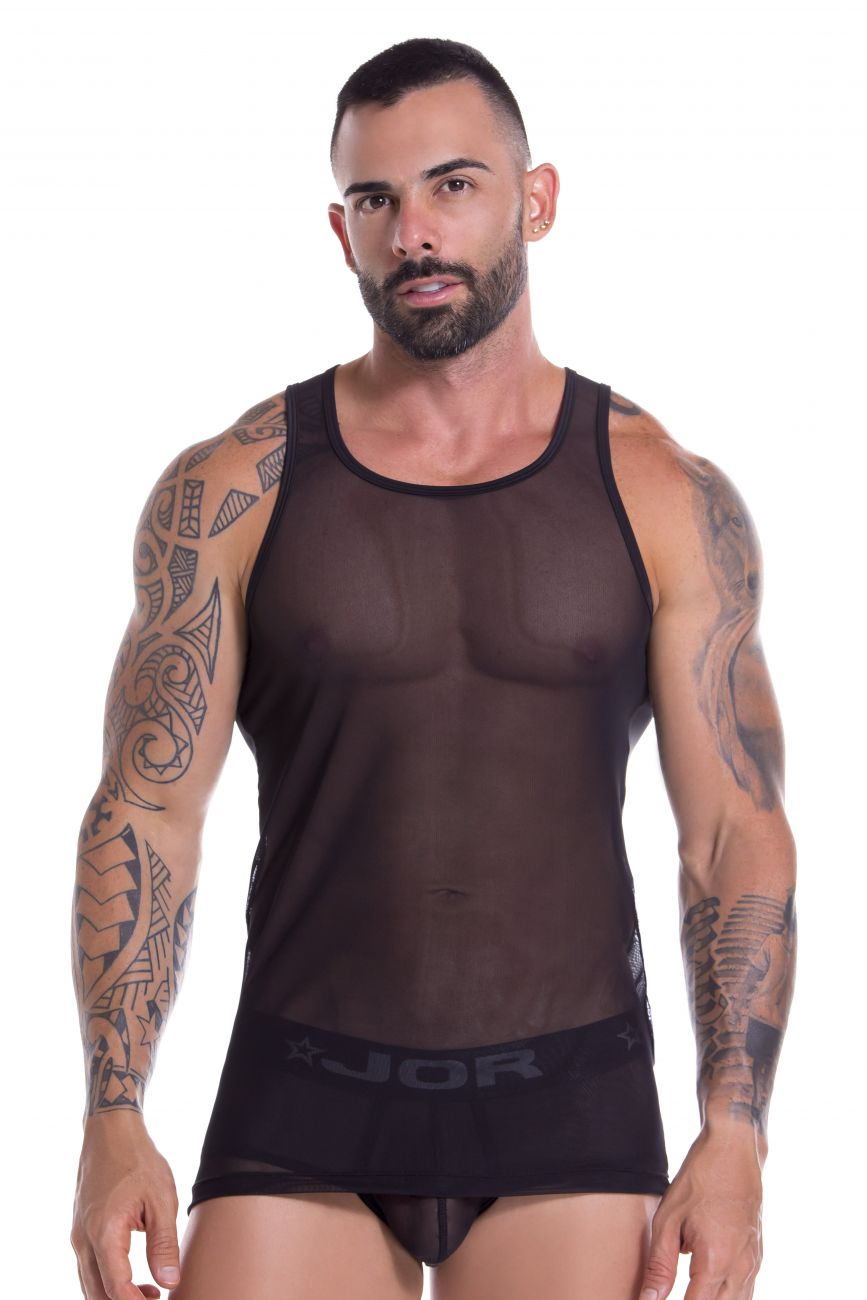 JOR 0886 Mesh Tank Top Black